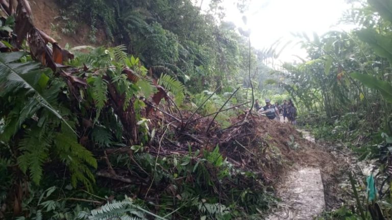 Tanah Longsor di STM Hilir, Polsek Telun Kenas Polresta Deli Serdang dan pihak terkait lakukan tindakan cepat