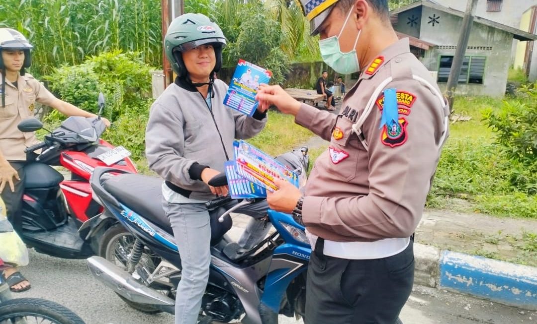 Satlantas Polresta Deli Serdang Gelar Sosialisasi Keselamatan Berlalu Lintas dalam Operasi Keselamatan Toba 2025