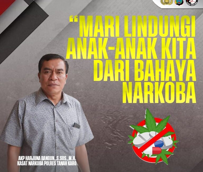 KASATRESNARKOBA POLRES TANAH KARO AKP HARJUNA BANGUN.S Sos.,MH. MENGAJAK MASYARAKAT UNTUK MELINDUNGI ANAK DARI BAHAYA NARKOBA