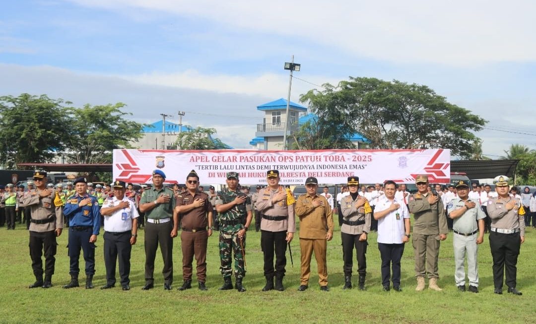 Polresta Deli Serdang Laksanakan Apel Gelar Pasukan Operasi Patuh Toba 2025, Tegaskan Komitmen Tertib Berlalu Lintas dan Keselamatan Masyarakat