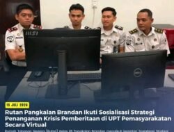 Rutan Pangkalan Brandan Ikuti Sosialisasi Strategi Penanganan Krisis Pemberitaan di UPT Pemasyarakatan Secara Virtual