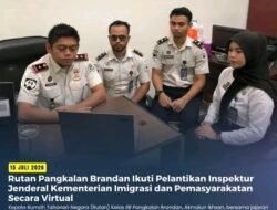Rutan Pangkalan Brandan Ikuti Pelantikan Inspektur Jenderal Kementerian Imigrasi dan Pemasyarakatan Secara Virtual