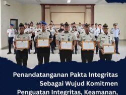 Penandatanganan Pakta Integritas sebagai wujud Komitmen penguatan Integritas, keamanan dan Disiplin Pegawai Lapas Pemuda kelas lll Langkat