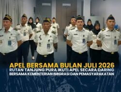 Apel Bersama Bulan Juli 2026 Rutan Tanjung Pura Ikuti Apel Secara Daring Bersama Kementerian Imigrasi dan Pemasyarakatan