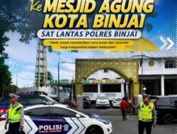 Ciptakan Rasa Aman, Satlantas Polres Binjai Gelar Patroli di Masjid Agung Kota Binjai