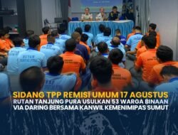 Sidang TPP Remisi Umum 17 Agustus Rutan Tanjung Pura Usulkan 53 Warga Binaan Via Daring Bersama Kanwil Ditjenpas Sumut