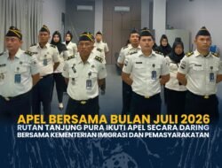 Apel Bersama Bulan Juli 2026 Rutan Tanjung Pura Ikuti Apel Secara Daring Bersama Kementerian Imigrasi dan Pemasyarakatan
